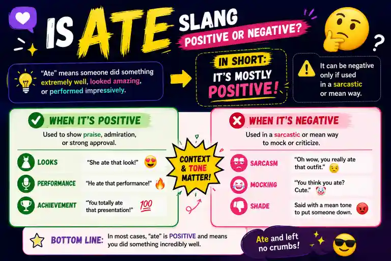 Is Ate Slang Positive or Negative?