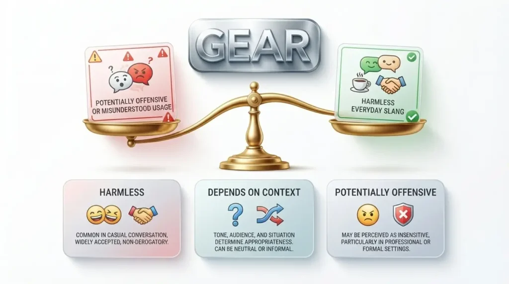 Is Gear Rude, Offensive, or Harmless?