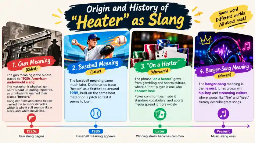 Origin and History of "Heater" as Slang